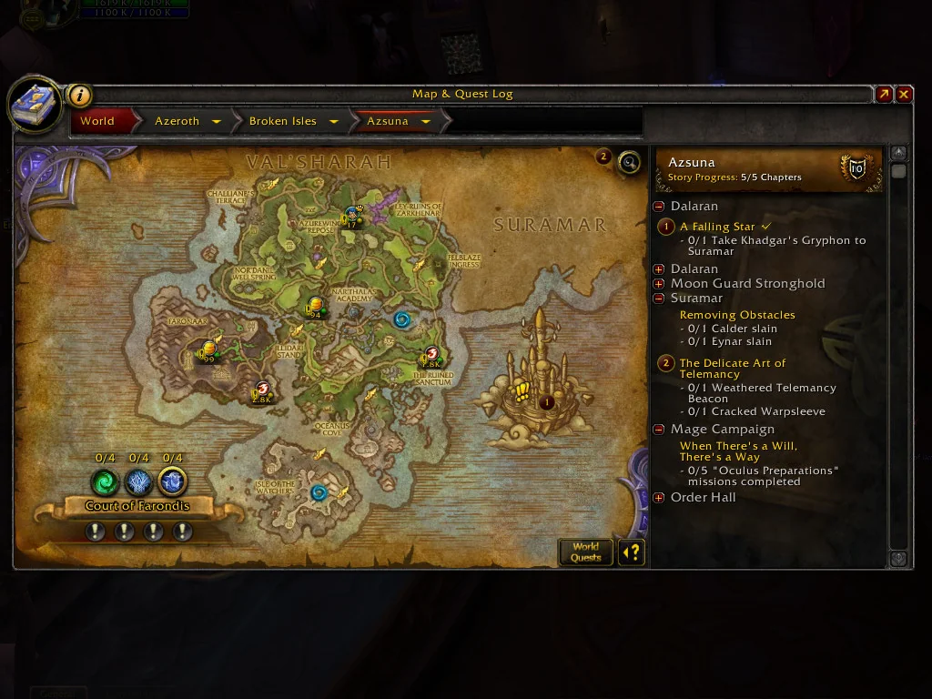 Bölge haritasında ödül simgeleri