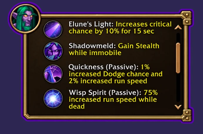 Night Elf ırk yetenekleri