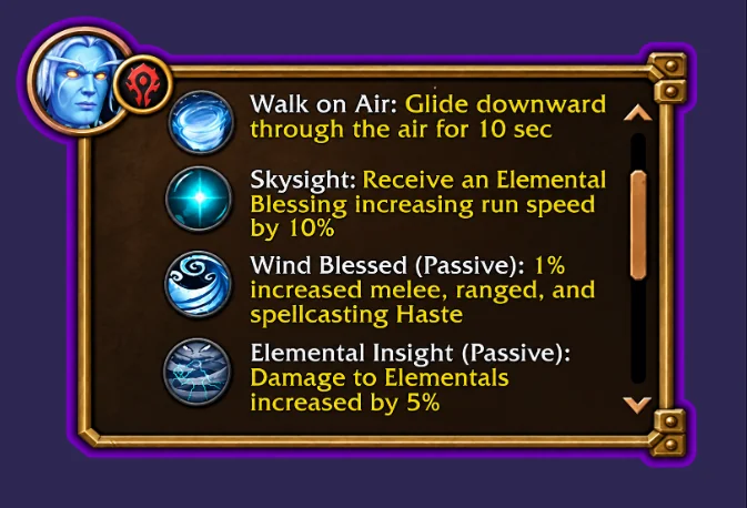 Skyborne (Horde) ırk yetenekleri