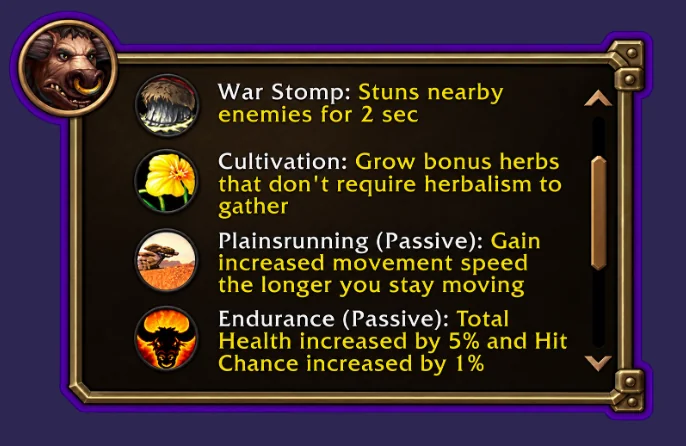 Tauren ırk yetenekleri