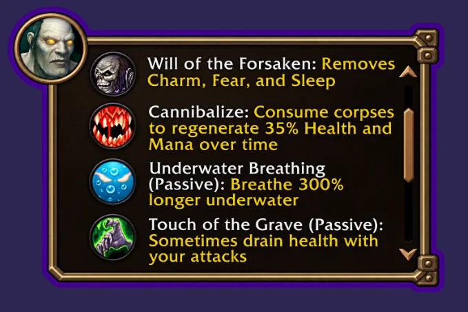 Undead ırk yetenekleri
