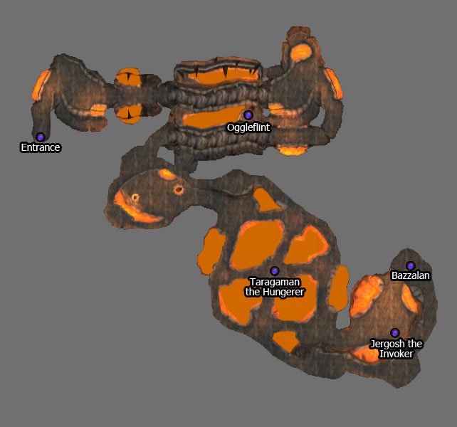 Ragefire Chasm haritası ve boss konumları