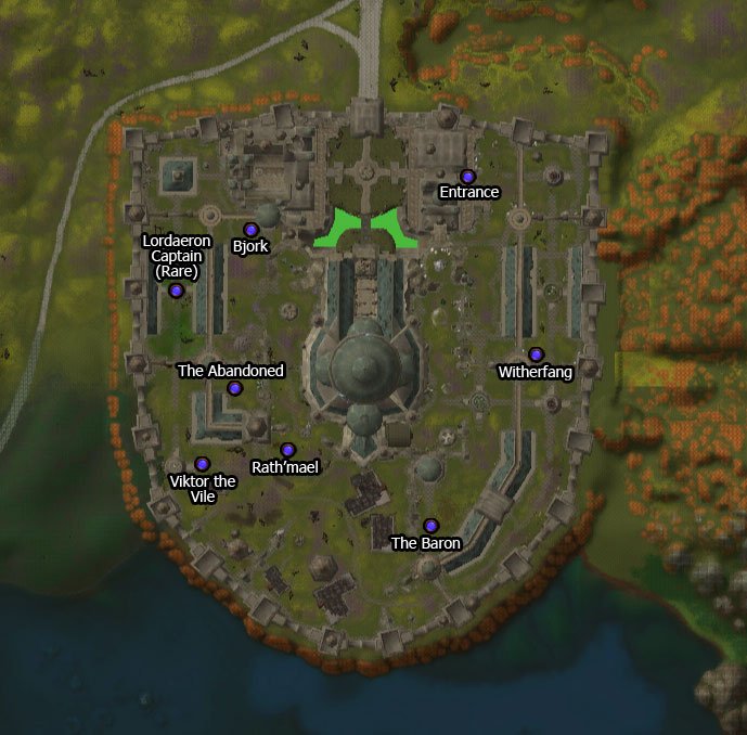 Ruins of Lordaeron haritası ve boss konumları